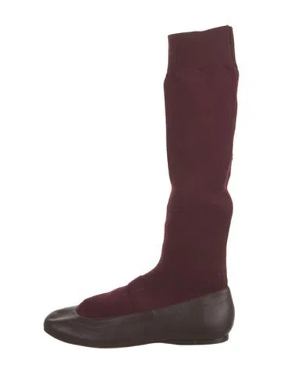 Pre-owned Tibi Leather Boots In Burgundy