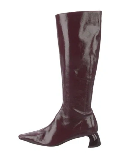 Pre-owned Tibi Leather Boots In Burgundy