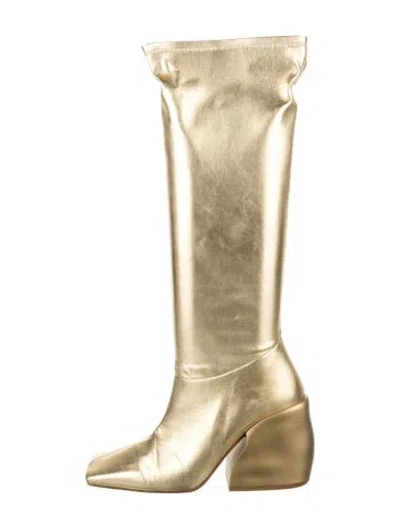 Pre-owned Tibi Leather Boots In Gold/metallic
