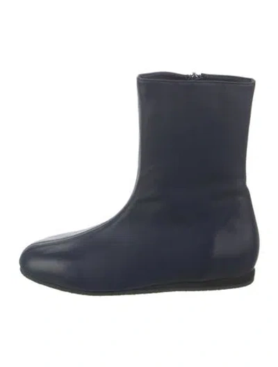 Pre-owned Tibi Leather Boots W/ Tags In Blue