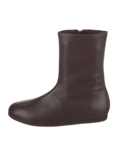Pre-owned Tibi Leather Boots W/ Tags In Burgundy