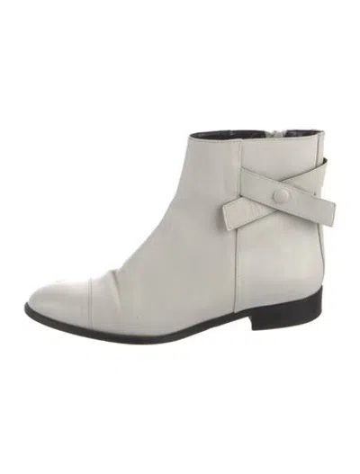 Pre-owned Tibi Leather Boots In White