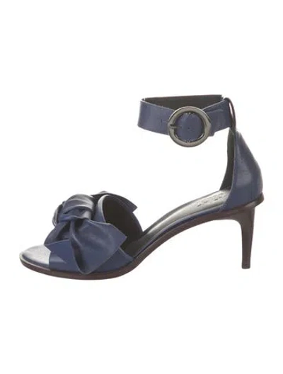 Pre-owned Tibi Leather Bow Accents Sandals In Blue