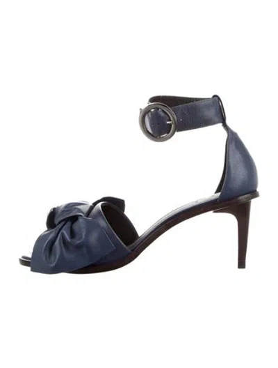 Pre-owned Tibi Leather Bow Accents Sandals In Blue