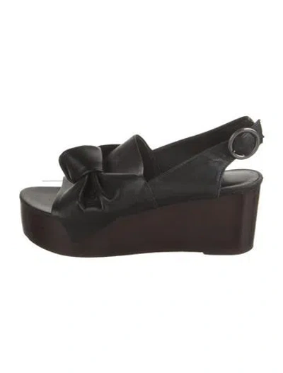 Pre-owned Tibi Leather Bow Accents Sandals In Brown