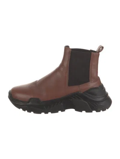 Pre-owned Tibi Leather Chelsea Boots In Brown