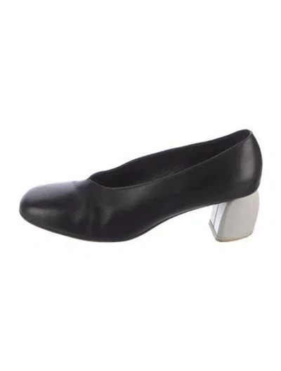 Pre-owned Tibi Leather Colorblock Pattern Pumps In Black