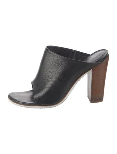Pre-owned Tibi Leather Colorblock Pattern Slides In Multi