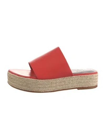 Pre-owned Tibi Leather Espadrilles In Red