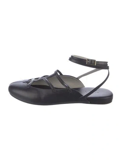 Pre-owned Tibi Leather Flats In Black