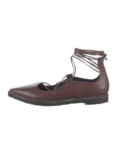 Pre-owned Tibi Leather Flats In Black