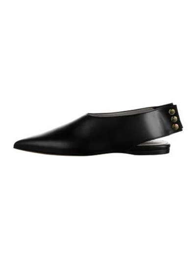 Pre-owned Tibi Leather Flats In Black