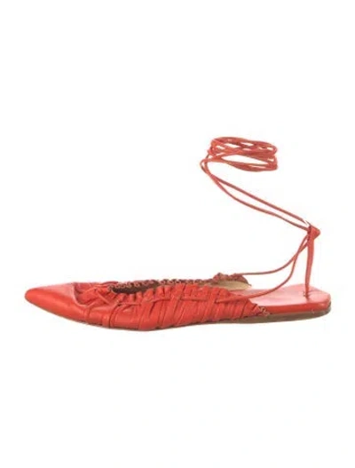 Pre-owned Tibi Leather Flats In Orange