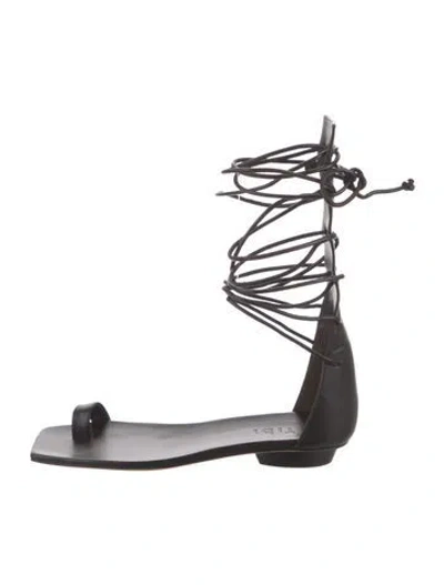 Pre-owned Tibi Leather Gladiator Sandals In Black