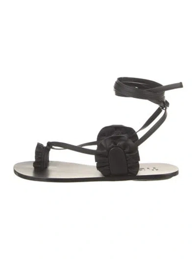 Pre-owned Tibi Leather Gladiator Sandals In Black