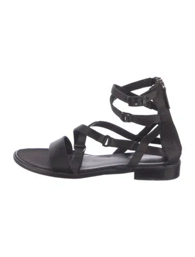 Pre-owned Tibi Leather Gladiator Sandals In Black