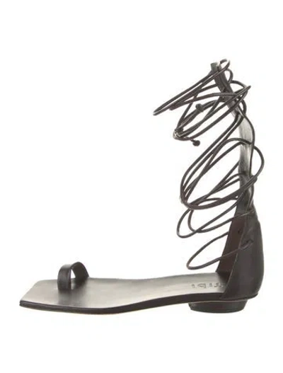 Pre-owned Tibi Leather Gladiator Sandals In Black