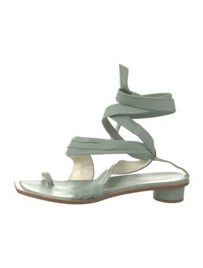 Pre-owned Tibi Leather Gladiator Sandals In Green