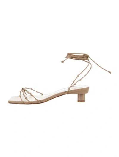 Pre-owned Tibi Leather Gladiator Sandals In Neutral