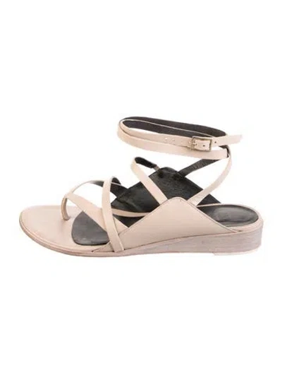 Pre-owned Tibi Leather Gladiator Sandals In Neutral
