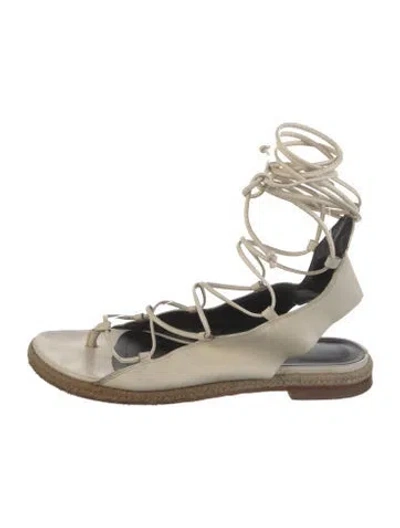 Pre-owned Tibi Leather Gladiator Sandals In Neutrals