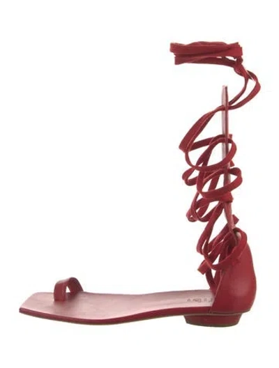 Pre-owned Tibi Leather Gladiator Sandals In Red