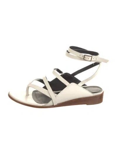 Pre-owned Tibi Leather Gladiator Sandals In White