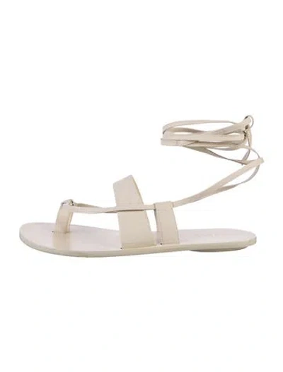 Pre-owned Tibi Leather Gladiator Sandals In White