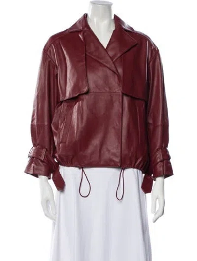 Pre-owned Tibi Leather Jacket In Red