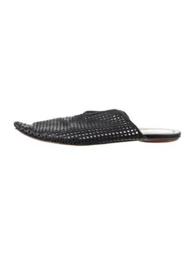 Pre-owned Tibi Leather Lace Pattern Mules In Blue