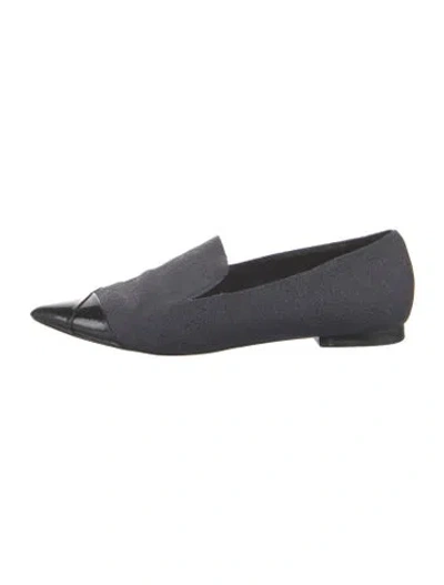 Pre-owned Tibi Leather Loafers In Black/blue