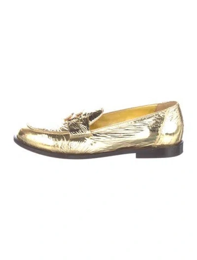 Pre-owned Tibi Leather Loafers In Gold
