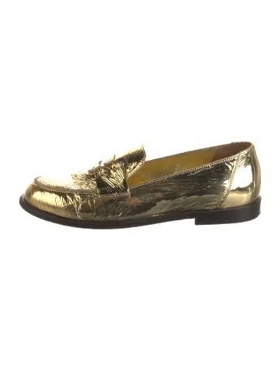 Pre-owned Tibi Leather Loafers In Gold