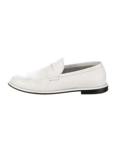 Pre-owned Tibi Leather Loafers In Neutrals/white
