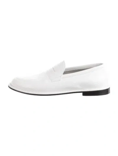 Pre-owned Tibi Leather Loafers In White