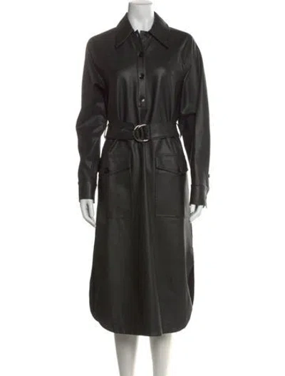 Pre-owned Tibi Leather Midi Length Dress In Black