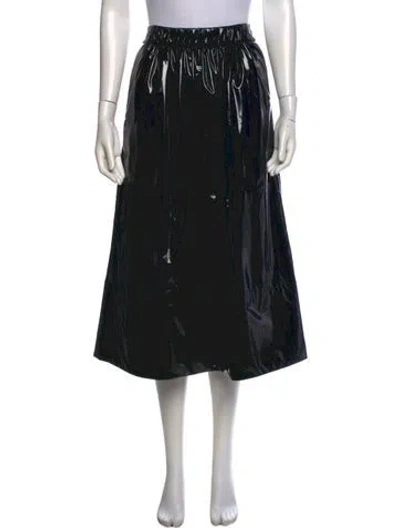 Pre-owned Tibi Leather Midi Length Skirt In Black