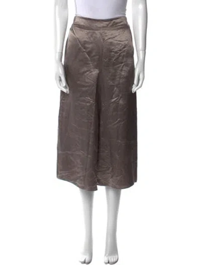 Pre-owned Tibi Leather Midi Length Skirt In Neutral