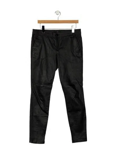 Pre-owned Tibi Leather Mid-rise Skinny Leg Jeans In Black