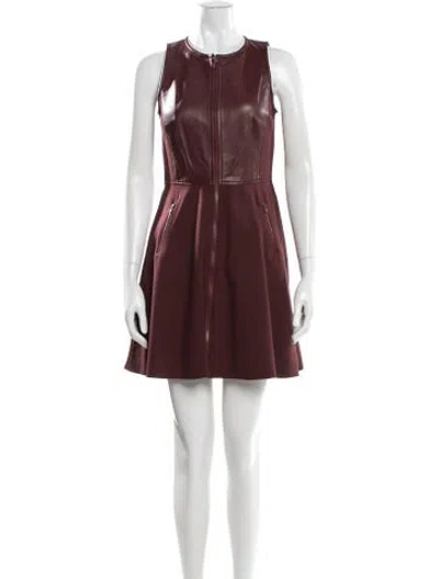 Pre-owned Tibi Leather Mini Dress In Red