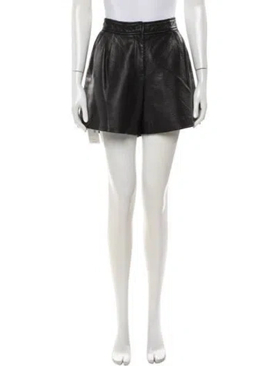 Pre-owned Tibi Leather Mini Shorts In Black