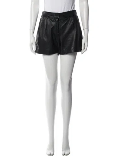 Pre-owned Tibi Leather Mini Shorts In Blue