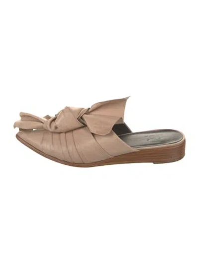 Pre-owned Tibi Leather Mules In Neutral