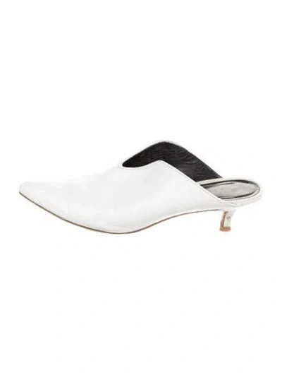 Pre-owned Tibi Leather Mules In White