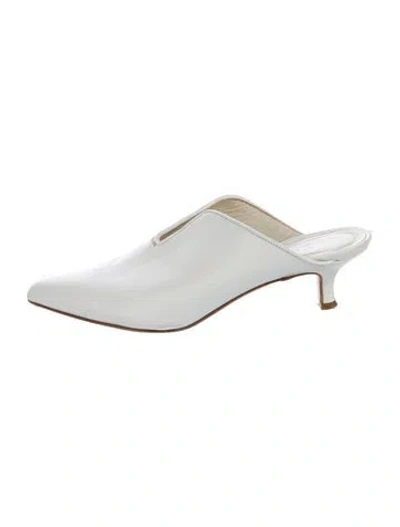Pre-owned Tibi Leather Mules In White