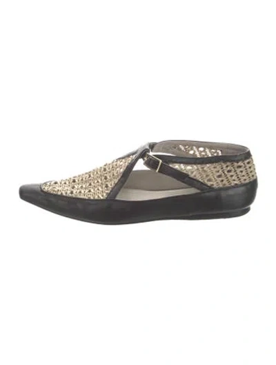 Pre-owned Tibi Leather Patterned Flats In Black