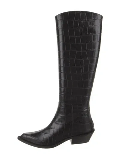Pre-owned Tibi Leather Riding Boots W/ Tags In Black