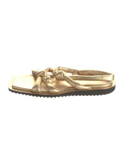 Pre-owned Tibi Leather Sandals In Black/gold