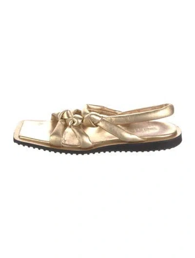 Pre-owned Tibi Leather Sandals In Black/gold