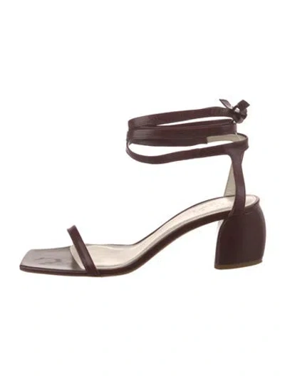 Pre-owned Tibi Leather Sandals In Burgundy